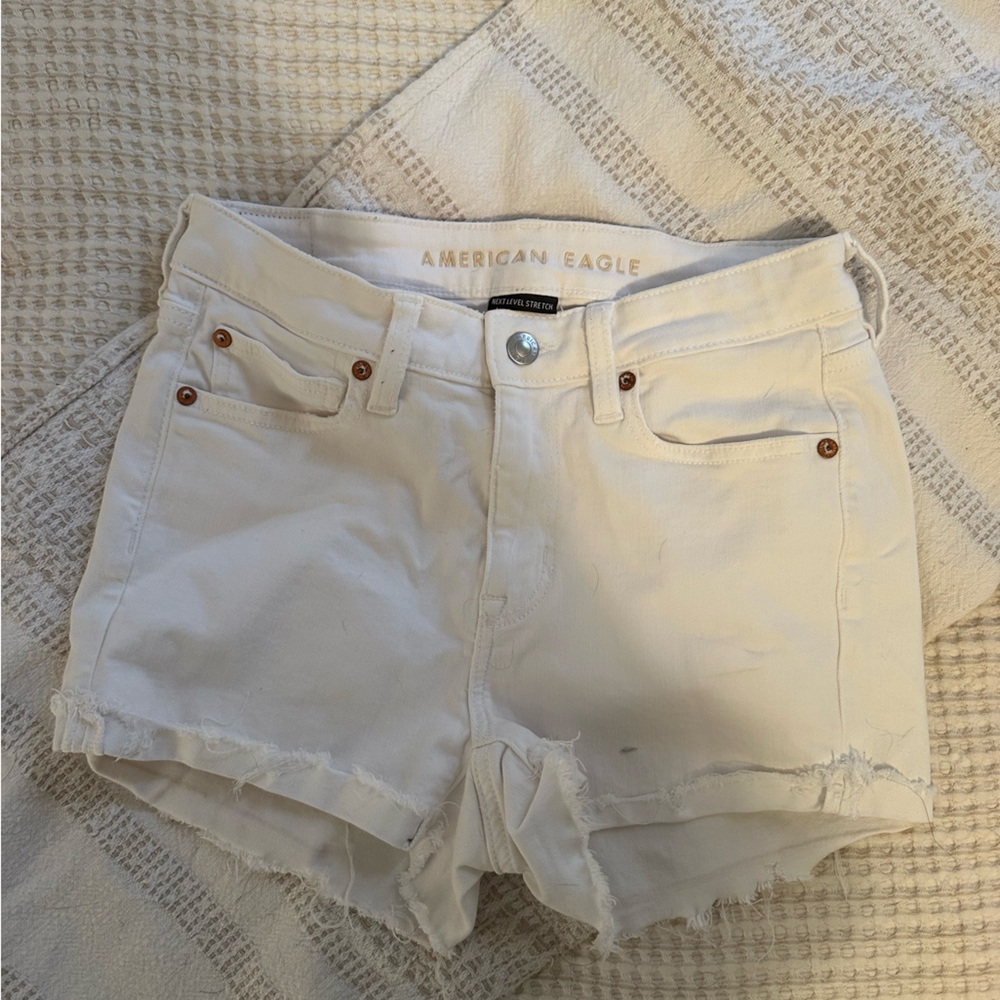 American Eagle white jean shorts